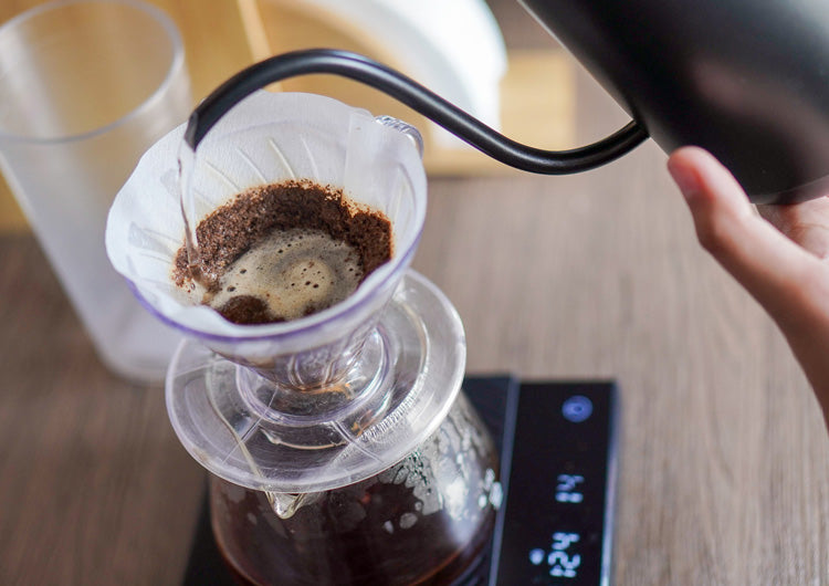 Barista practicing milk steaming